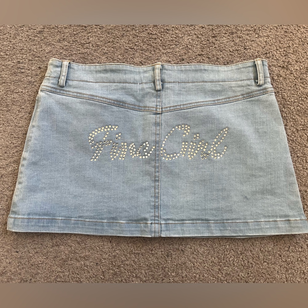Low Rise Denim Mini Skirt